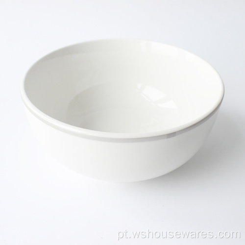 Bacia de macarrão de porcelana pratos brancos cerâmicos placa de restaurante